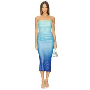 Runaway The Label Kendall Dress in Aqua Ombre XSmall New Womens Midi